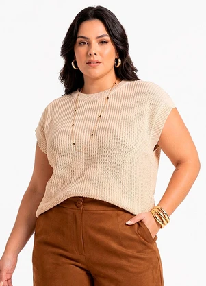 Quintess - Blusa Bege em Tricô - QUINTESS