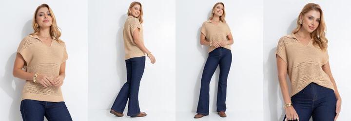 Blusa Bege em Tricot