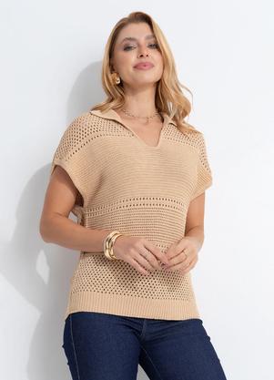 Blusa (Bege) em Tricot