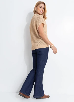 Quintess - Blusa Bege em Tricot - QUINTESS