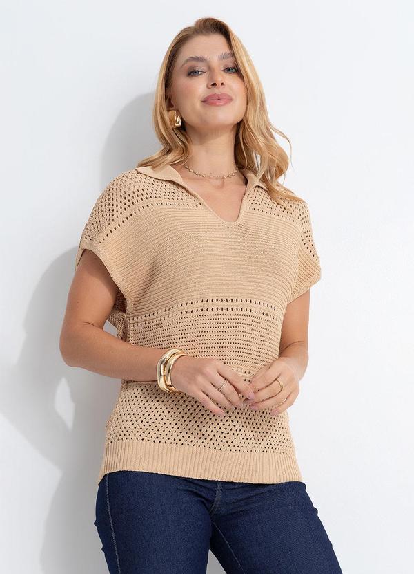 Blusa (Bege) em Tricot