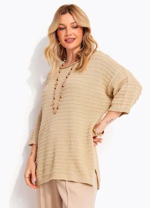 Quintess - Blusa Bege em Tricô - QUINTESS