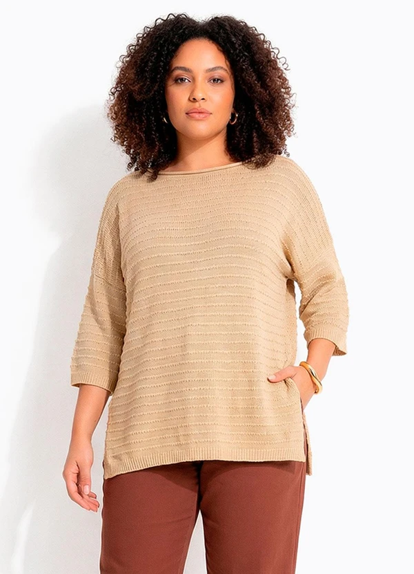 Quintess - Blusa Bege Tricot 2
