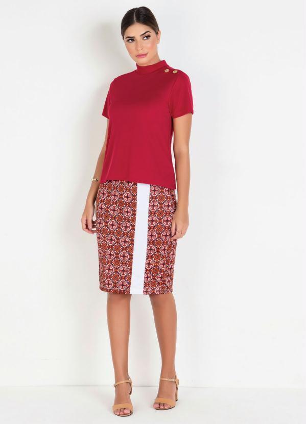 Rosalie - Blusa Bordô com Botões Moda Evangélica 4