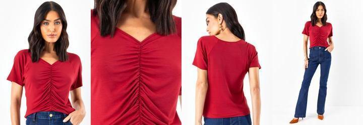 Blusa Bord em Malha de Viscose