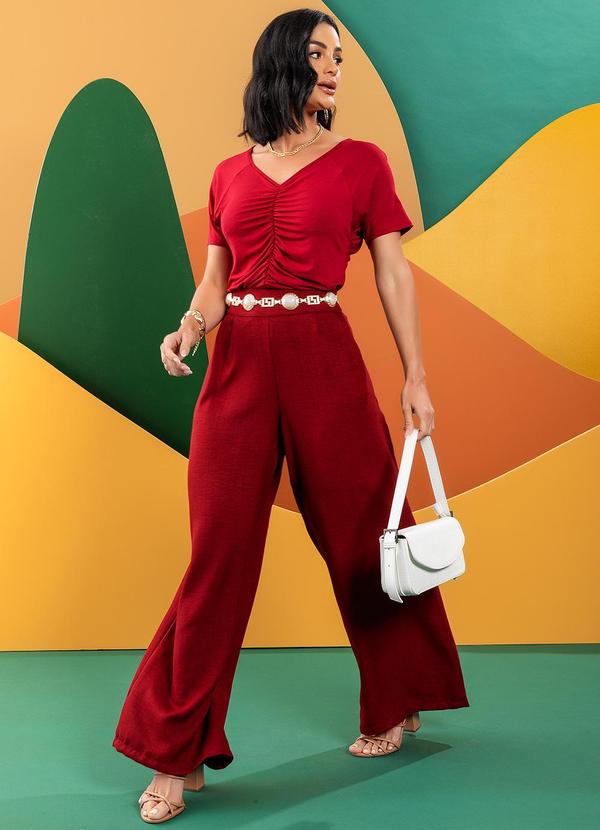 Quintess - Blusa Bordô em Malha de Viscose 2