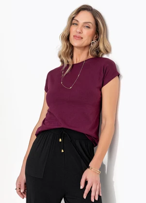 Quintess - Blusa Bordô em Malha de Viscose - QUINTESS