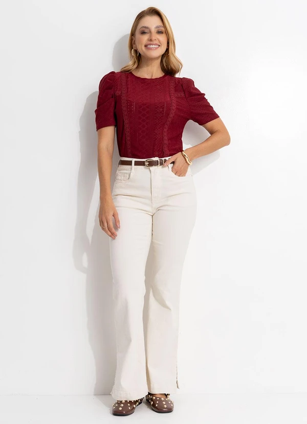 Quintess - Blusa Bordô em Malha Laise 3