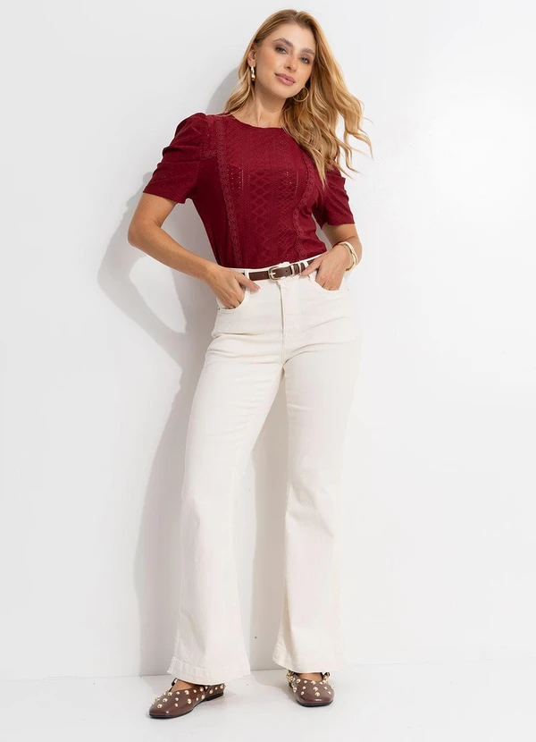 Quintess - Blusa Bordô em Malha Laise 4