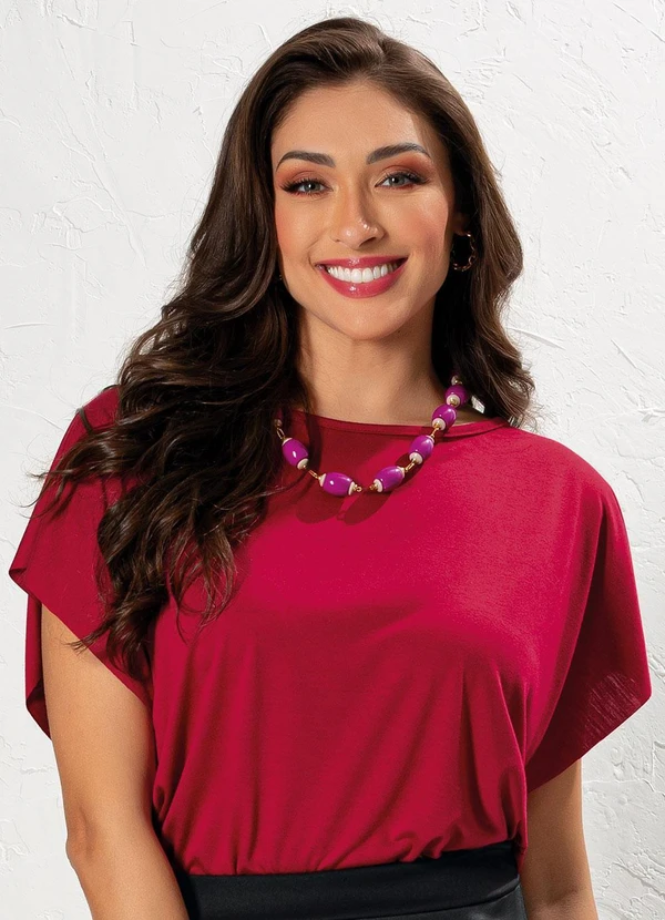 Moda Pop - Blusa Bordô em Poliviscose 4
