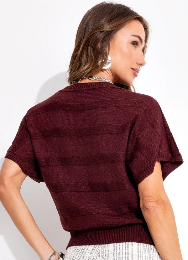 Quintess - Blusa Bordô em Tricô 2