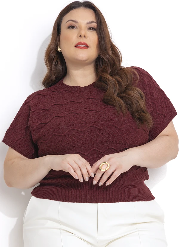 Quintess - Blusa Bordô em Tricô 7