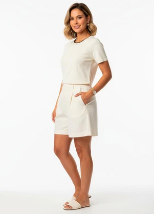 Malwee - Blusa Box em Moletinho Off White - MALWEE