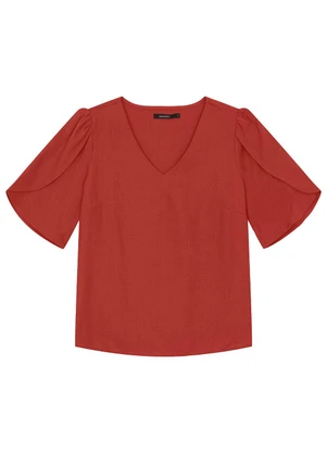 Malwee - Blusa Box em Viscolinho Terracota - MALWEE