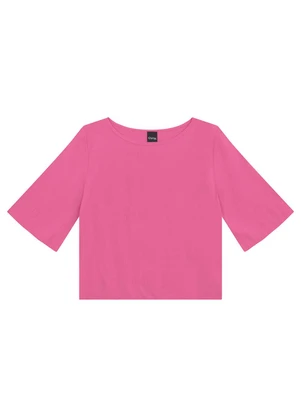 Enfim - Blusa Box em Viscose Rosa - ENFIM