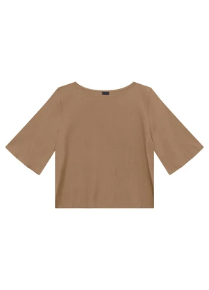 Enfim - Blusa Box em Viscose Taupe - ENFIM