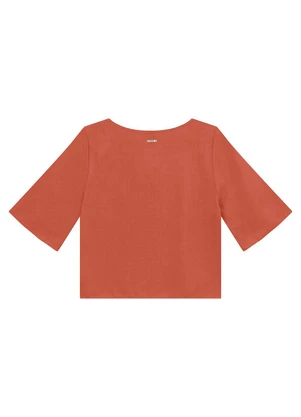 Enfim - Blusa Box em Viscose Terracota - ENFIM