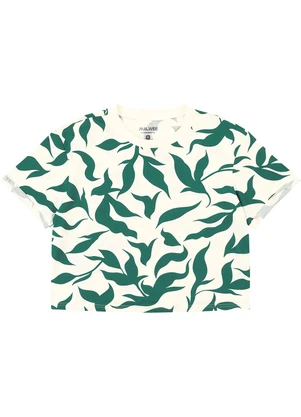 Malwee - Blusa Box Folhagens em Malha Verde  - MALWEE