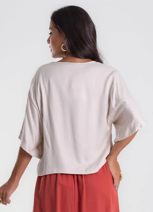 Endless - Blusa Box Manga Ampla Viscose Bege - ENDLESS