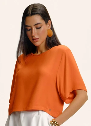 Endless - Blusa Box Manga Ampla Viscose Laranja - ENDLESS