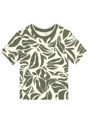 Malwee - Blusa Box Tropical em Moletinho Verde Oliva - MALWEE
