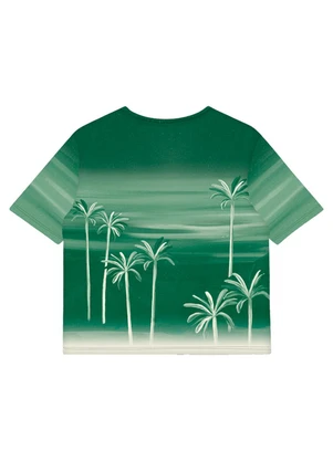 Malwee - Blusa Boxy Tropical em Malha Verde - MALWEE