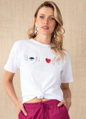 Blusa (Branca) com Bordado Frontal