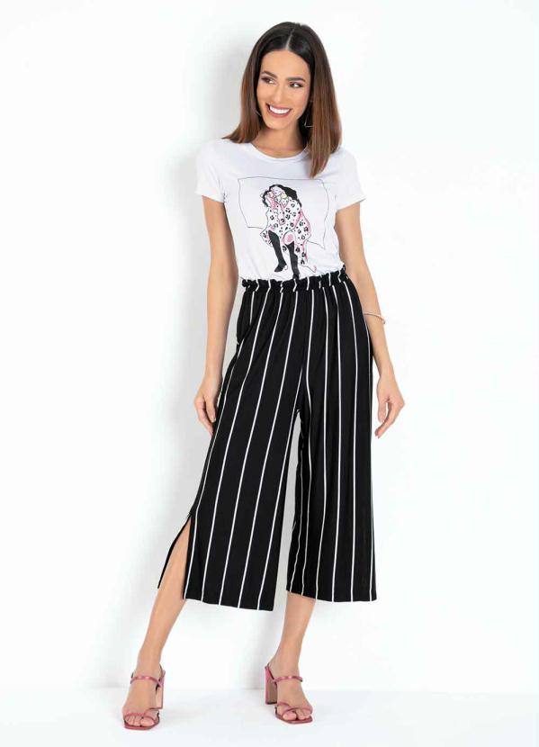 Outlet - Blusa Branca com Estampa com Brilho 1 5