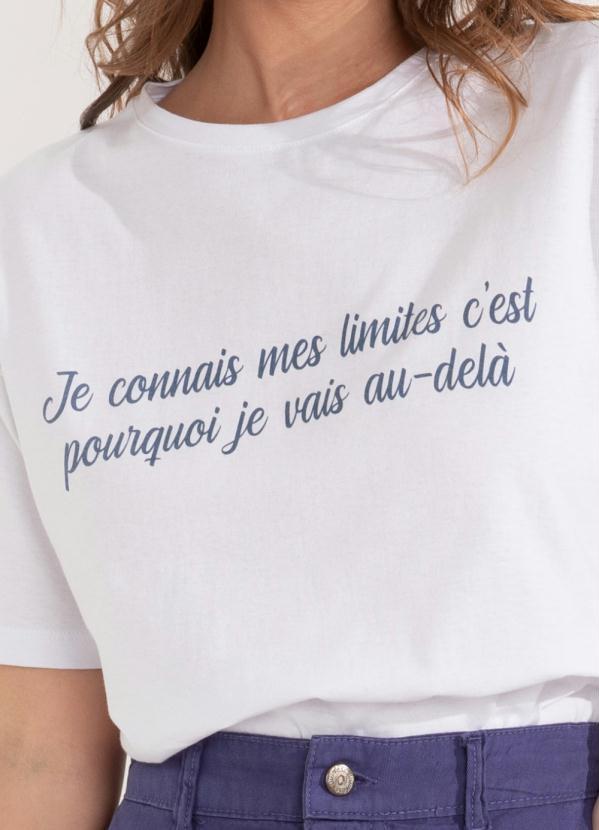 Outlet - Blusa Branca com Estampa e Mangas Curtas 5