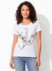 Blusa Branca com Estampa Localizada