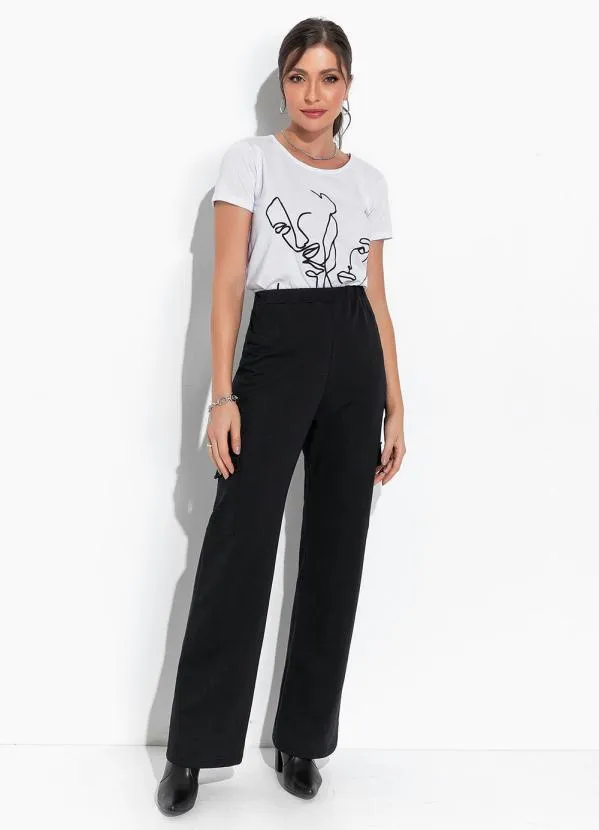 Moda Pop - Blusa Branca com Estampa Localizada 3