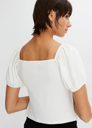 bonprix - Blusa Branca em Malha Anarruga - BONPRIX