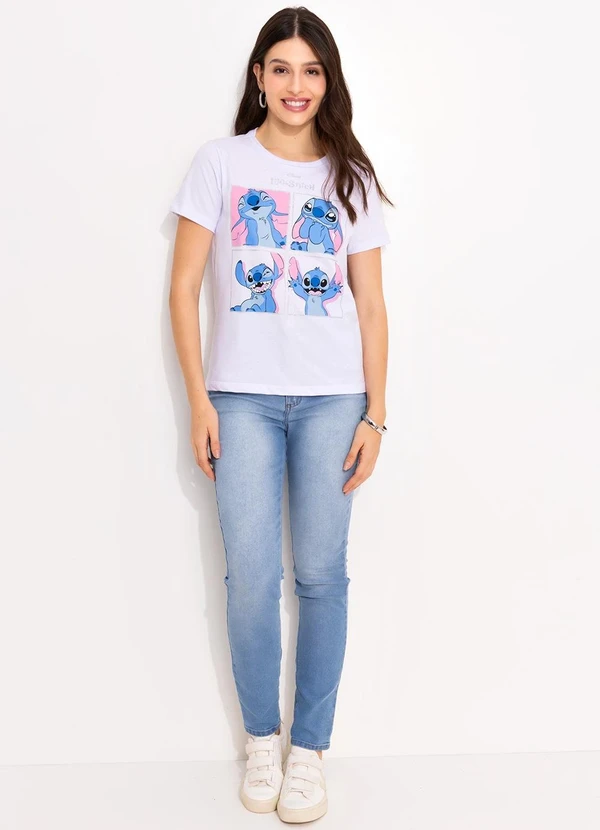 Disney - Blusa Branca em Malha de Algodão Penteado 3