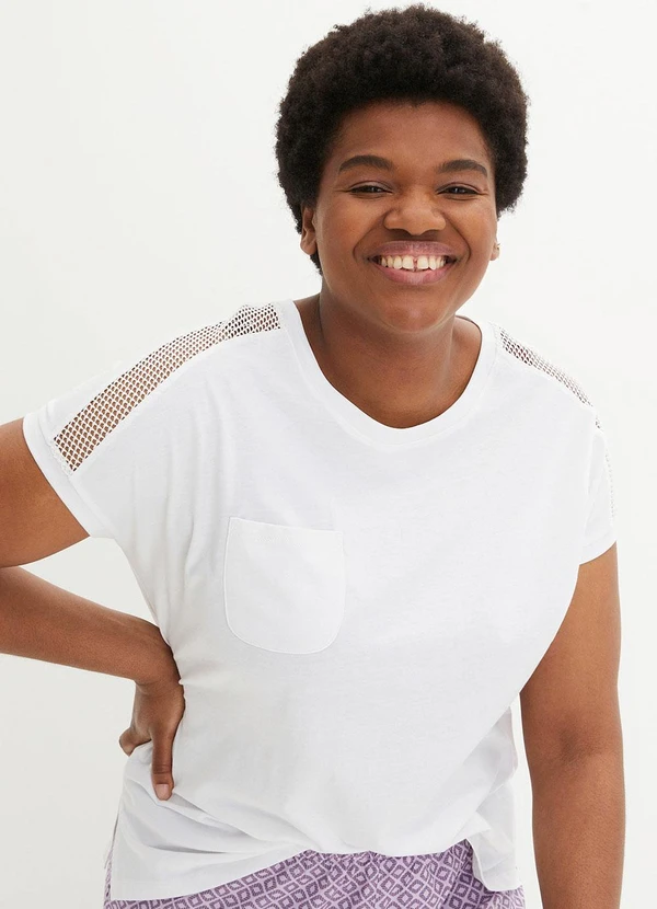 bonprix - Blusa Branca em Malha de Algodão 3