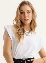 Blusa Branca em Malha de Algodo