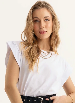 Quintess - Blusa Branca em Malha de Algodão - QUINTESS