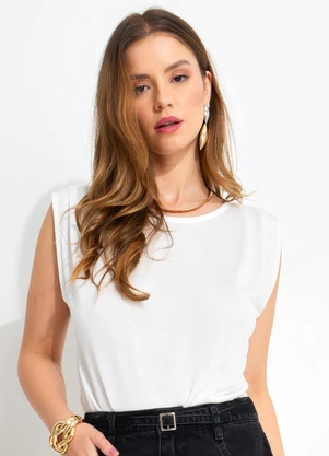 Quintess - Blusa Branca em Malha de Viscose - QUINTESS