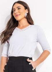 Blusa Branca em Malha de Viscose