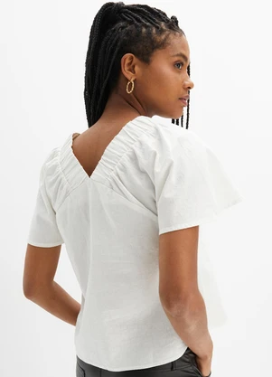 bonprix - Blusa Branca em Tricoline - BONPRIX