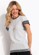 Blusa branca em tricot
