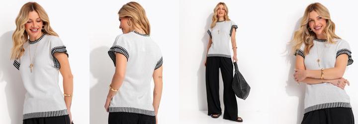 Blusa Branca em Tricot