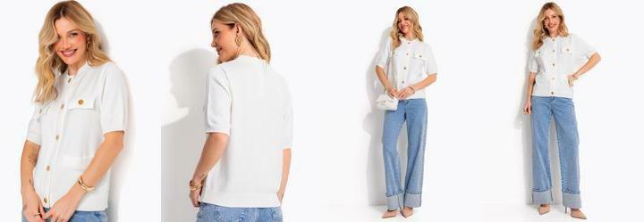 Blusa Branca em Tricot