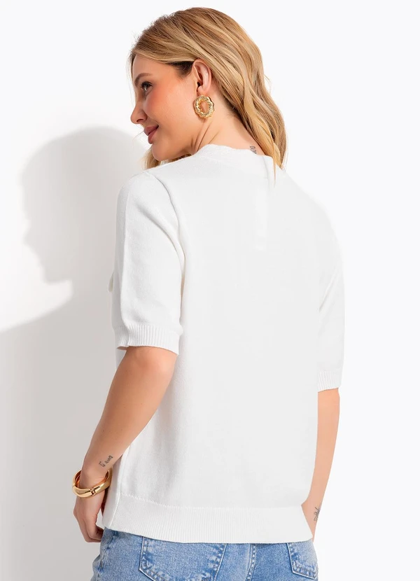 Quintess - Blusa Branca em Tricot 2