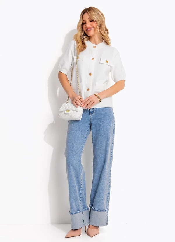 Quintess - Blusa Branca em Tricot 3