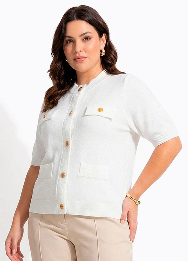 Quintess - Blusa Branca em Tricot 6