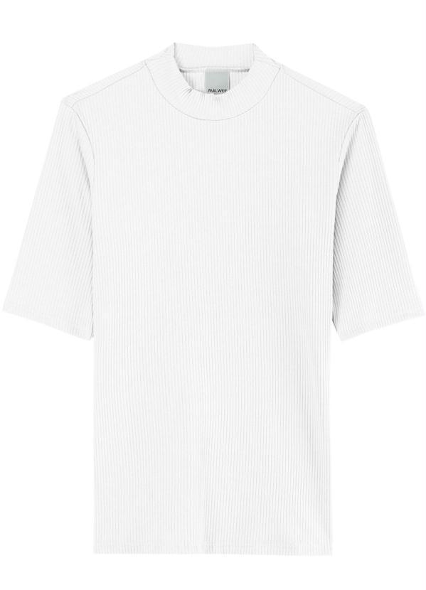 Malwee - Blusa Branca em Viscose Canelada