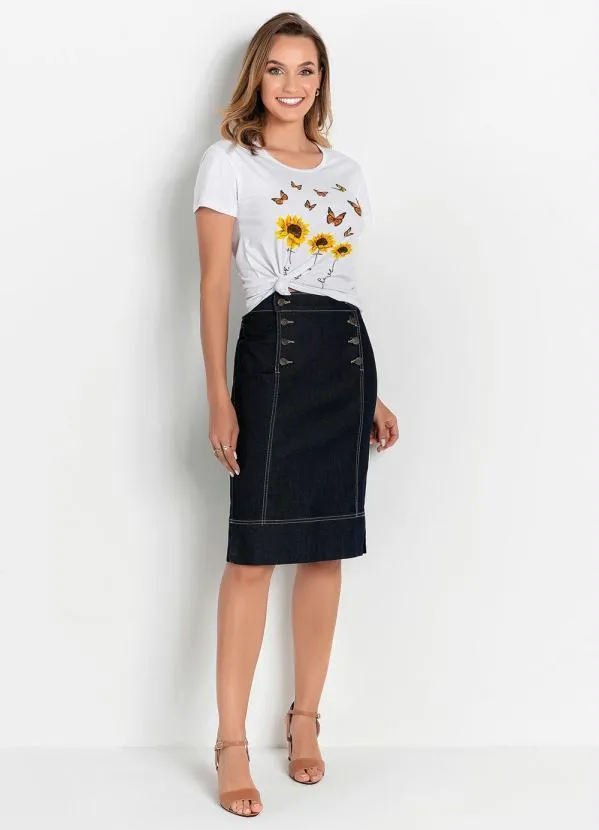 Rosalie - Blusa Branca Estampada 3