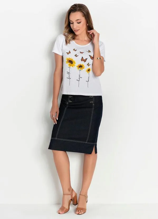 Rosalie - Blusa Branca Estampada 5