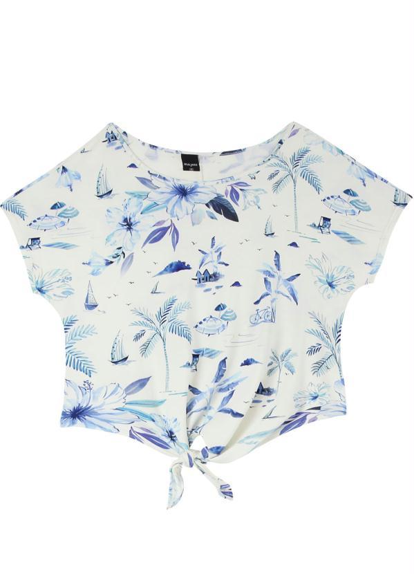 Malwee - Blusa Branca Feminina Tropical Amarração 2