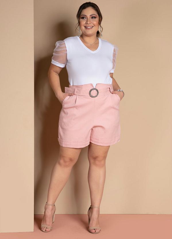 Quintess - Blusa Branca Mangas Bufantes em Transparência 14